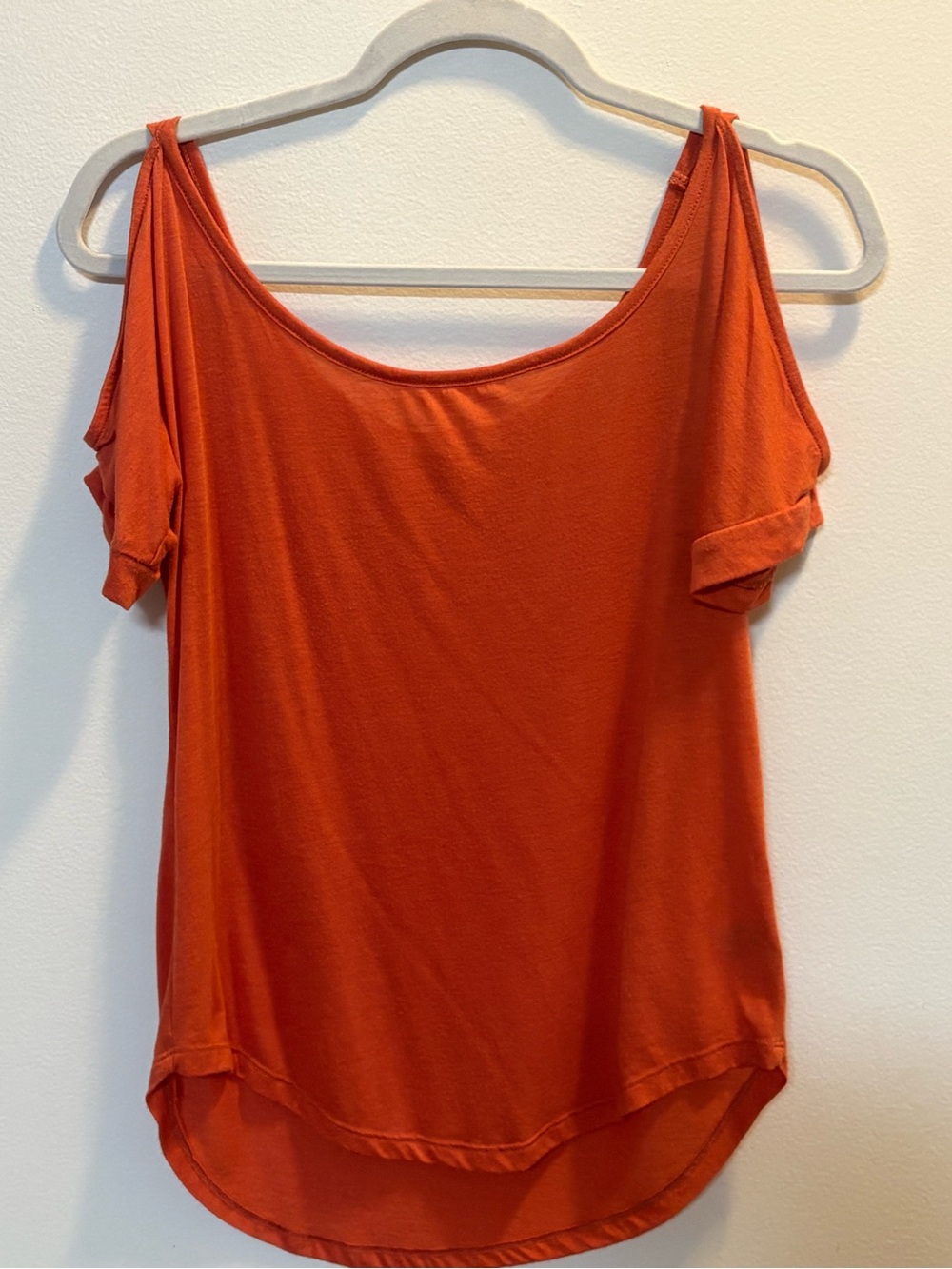 Alternative Cold-Shoulder Tank Top in Rust Orange